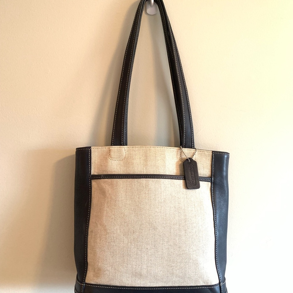 Coach Navy and Cream Tote Bag